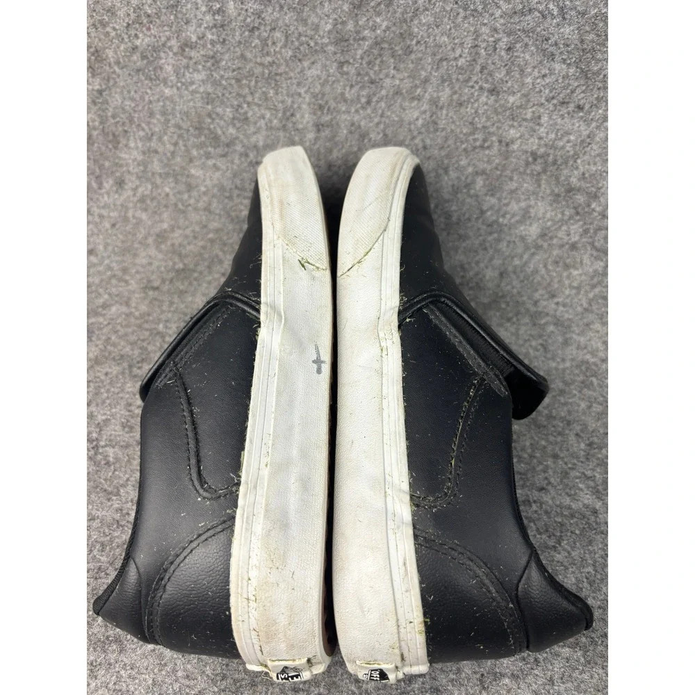 Vans Classic Slip On Mens Size 8 Black Faux Leather OrthoLite Skate Shoes